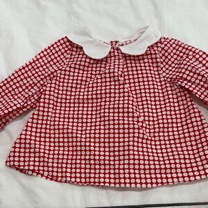 Jacadi Red and White Polka Dot Blouse
